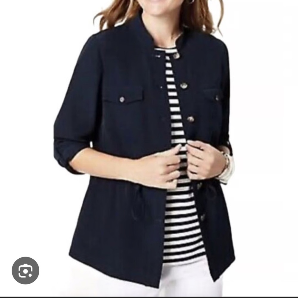 J. Jill 4x Wearever Navy Lightweight Jacket Travel